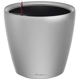 Lechuza Pot de Fleurs d'Interieur – Premium Classico Ls – Réserve d'Eau Intégrée – Coloris Argent – Ø 21 x 20 cm