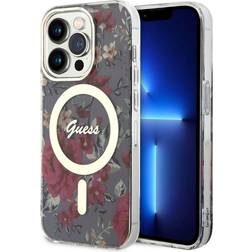 Guess iPhone 14 Pro Cover Flower MagSafe Kaki