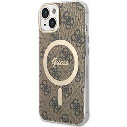 Guess iPhone 14 Cover 4G Pattern MagSafe Brun