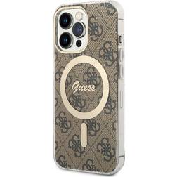 Guess iPhone 13 Pro Cover 4G Pattern MagSafe Brun