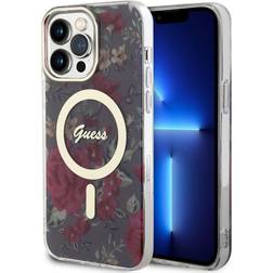 Guess iPhone 14 Pro Max Cover Flower MagSafe Kaki