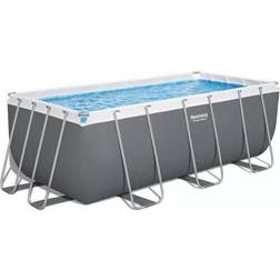 Bestway Power Steel Rectangular Frame Pool Set with Filter Pump 4.12x2.01x1.22m