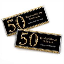 Adult 50th Birthday Gold Candy Bar Wrappers Birthday Party Favors 24 Ct Gold