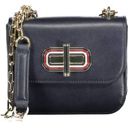 Tommy Hilfiger Chic Blue Leather Shoulder Bag with Contrasting Details