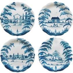 Country Estate Delft Blue Party Plates Set/4 Juego de Vajilla