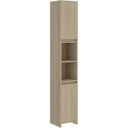 vidaXL Armario De Baño Madera Contrachapada Color Roble 30 x 30 x 183.5 cm