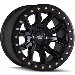 Dirty Life Dirty Life Dt-1 Wheel, 17x9 with 5 on 114.3 Bolt Pattern Matte Black W/Simulated Ring