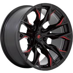 Fuel 1PC D823 FLAME 20X9 6X139.7 +1 GLOSS BLK MILLED WITH CANDY RED Wheel Rim QTY: 1