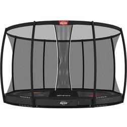 BERG Trampolin Elite InGround 430 Grey inkl. Sicherheitsnetz Deluxe XL