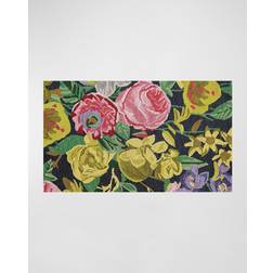 Mackenzie-Childs Midnight Floral Wool Rug Black