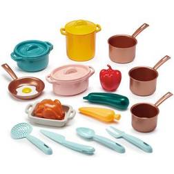 Ecoiffier Play Set Pans and Play Food with Cardboard Stove 20 pieces