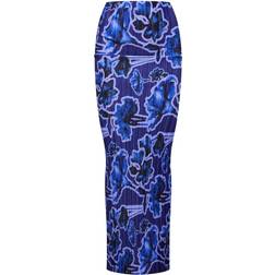 PrettyLittleThing Plisse Maxi Skirt - Blue