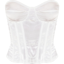 PrettyLittleThing Satin Corset - White