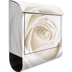 Briefkasten Blumen Pretty White Rose