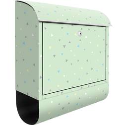 Letterbox Triangles Pastel Sur Fond Vert