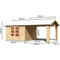 Karibu Gartenhaus Theres 28mm Größe:B 2 (Gebäudefläche )