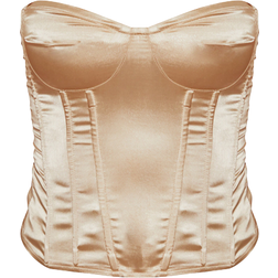 PrettyLittleThing Satin Corset - Champagne