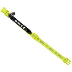 Nobby Kattehalsbånd m/adresse - Neon Yellow - 20x6x1 cm