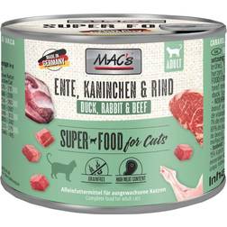 MAC's Cat 12 x 200 g Alimento Umido Per Gatti - Anatra, Coniglio, Manzo