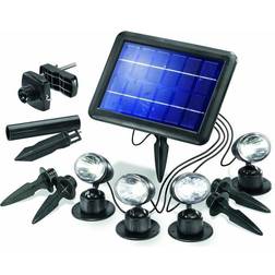 Esotec Solar-LED-Beleuchtungs-Set Solarspot Quattro Spotlight