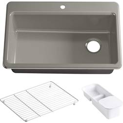 Kohler Riverby Drop-In Cast Iron 1-Hole Single Bowl Kitchen Sink Kit