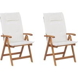 Beliani Set of 2 Acacia Garden Garden Dining Chair