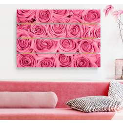 Impression sur bois Roses roses