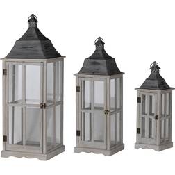 Window Scape Wood Lanterns Set of 3 Style Candle Holder