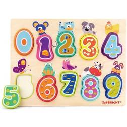 TOPBRIGHT Wooden Puzzle Animals and Numbers 10pcs. Wood Fjernlager, 5-6 dages levering