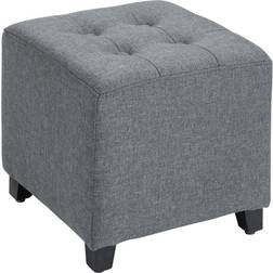 Homcom Linen-Look Square Foot Stool 35cm