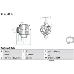Bosch Dynamo Alternator 14V 115A