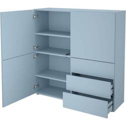 FMD Buffet 3 Portes 3 Tiroirs 99 x 31.5 x 101.2 cm Bleu Clair Commode