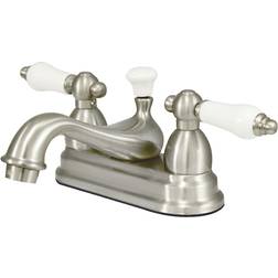 Kingston Brass KS3608PL 4 in Centerset Bathroom Faucet Brushed Nicke Grey