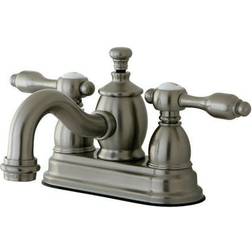 Kingston Brass KS7108TAL 4 in Centerset Bathroom Faucet Brushed Nick Nickel, Grey