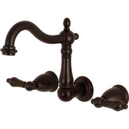 Kingston Brass KS1255AL Wall Mount Bathroom Faucet Bronze, Brown