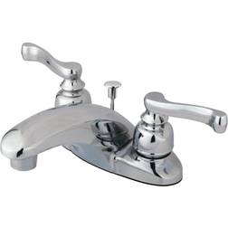 Kingston Brass KB8621FL 4 in Centerset Bathroom Faucet Polished Chro Nickel, Grey