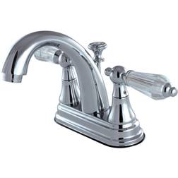 Kingston Brass KS7611WLL 4 in Centerset Bathroom Faucet Polished Grey