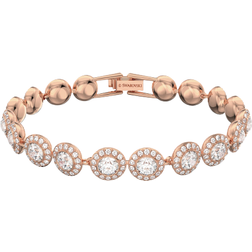 Swarovski Una Angelic Clear Crystals And Rose Gold Tone Plated Tennis Bracelet 5240513 For Women