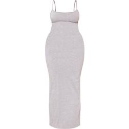 PrettyLittleThing Shape Jersey Strappy Maxi Dress - Grey Marl