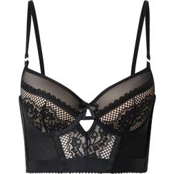 Hunkemöller Malika Padded Longline Underwired Bra - Black