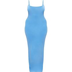 PrettyLittleThing Shape Jersey Strappy Maxi Dress - Slate Blue