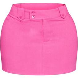 PrettyLittleThing Shape Woven Micro Mini Skirt - Fuchsia