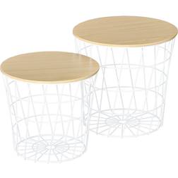 Homcom Set of 2 Coffee Frame Removable Top Nesting Table