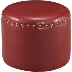 Kings Red Nailhead Trim Seating Stool