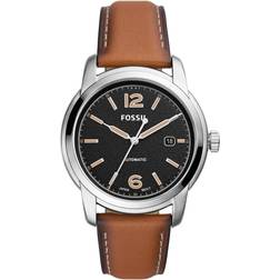 Fossil Heritage Luggage Leather Strap Black Dial Automatic ME3233 Men's Watch