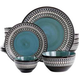 Elama Sage 16 Double Bowl Dinner Set