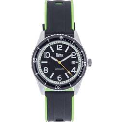 Reign Gage Automatic Watch with Date Silver Black
