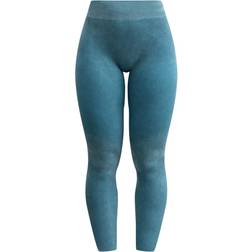 PrettyLittleThing Acid Wash Seamless Soft Rib High Waist Gym Leggings - Dark Blue