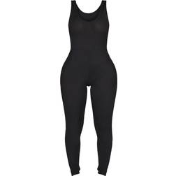 PrettyLittleThing Shape Ribbed Scoop Neck Jumpsuit - Black