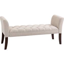 Homcom Armed Beige Settee Bench 60x25.5"